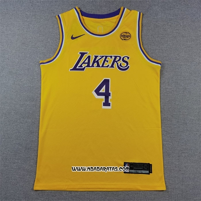 Camiseta Los Angeles Lakers Dalton Knecht #4 Icon 2024-25 Amarillo